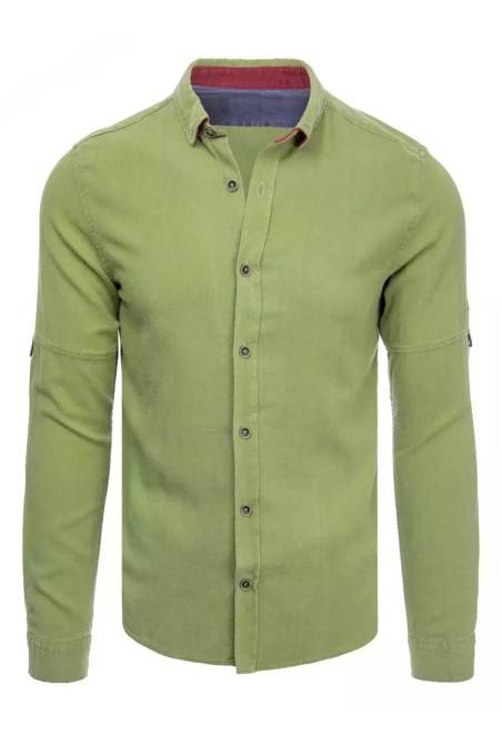 Dstreet DX2254 alyvuogių spalvos vyriški marškiniai