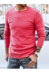 Vyriškas klasikinis rožinis megztinis Dstreet WX1934