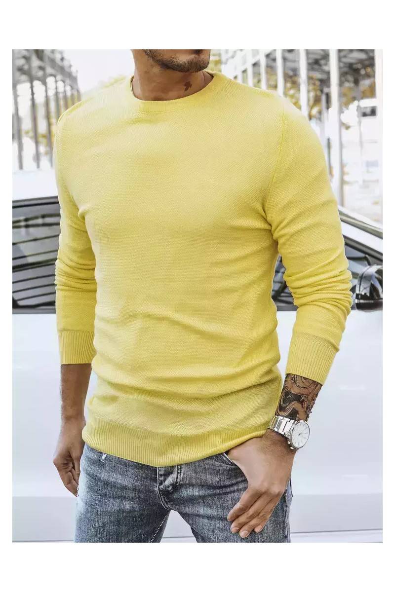 Vyriškas klasikinis geltonas megztinis Dstreet WX1935