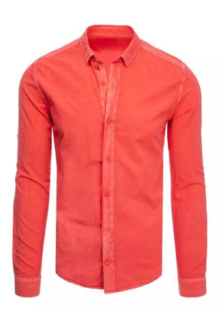 Dstreet DX2319 vyriški raudoni marškiniai