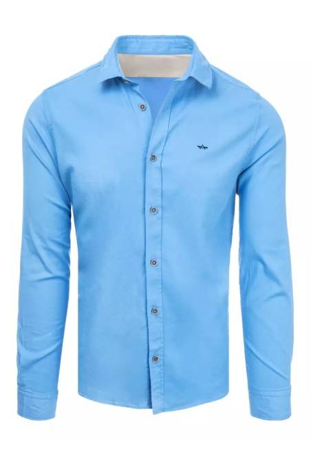 Dstreet DX2307 mėlyni vyriški marškiniai
