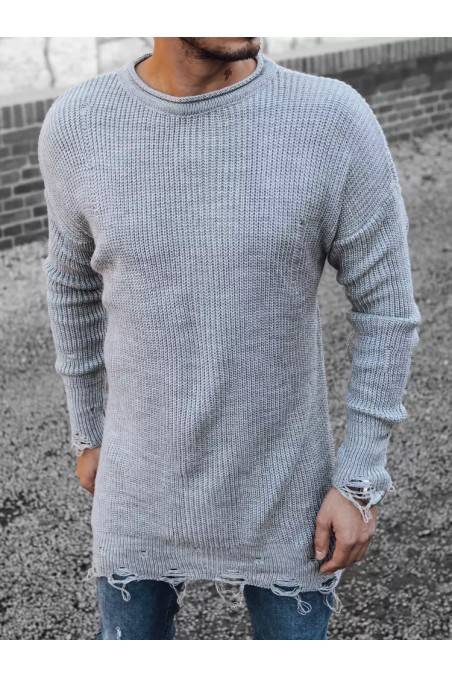 Vyriškas šviesiai pilkas megztinis Dstreet WX1963