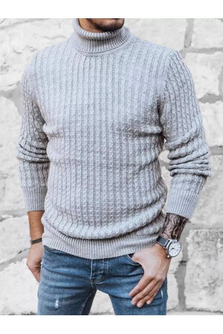 Dstreet WX1966 vyriškas šviesiai pilkas megztinis