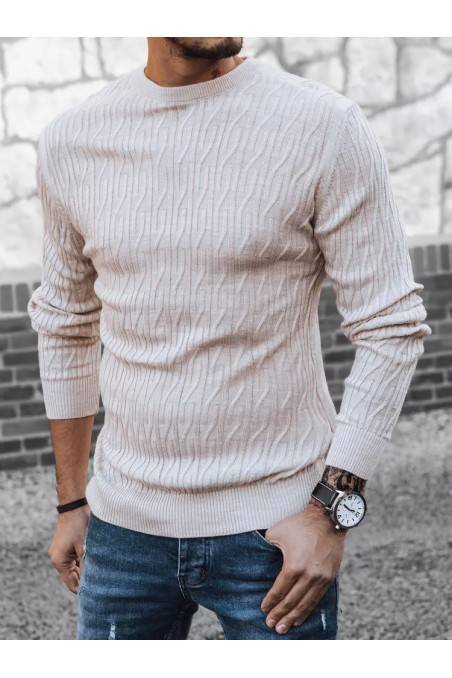 Vyriškas smėlio spalvos megztinis Dstreet WX1988