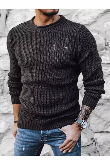 Vyriškas tamsiai pilkas megztinis Dstreet WX1990