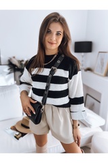 Moteriškas megztinis AMELIA juodos ir baltos spalvos Dstreet