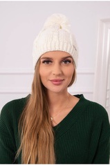 Kremo spalvos moteriška kepurė K278