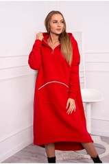 Raudona ilga laisvo stiliaus suknelė