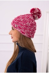 Rožinė marga moteriška kepurė K275