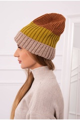 Kelių spalvų moteriška kepurė KES-23185-K265