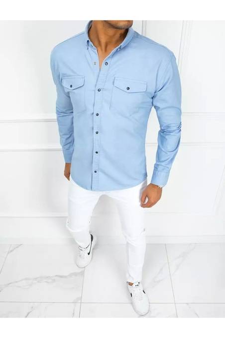 Vyriški mėlyni džinsiniai marškiniai Dstreet DX2356