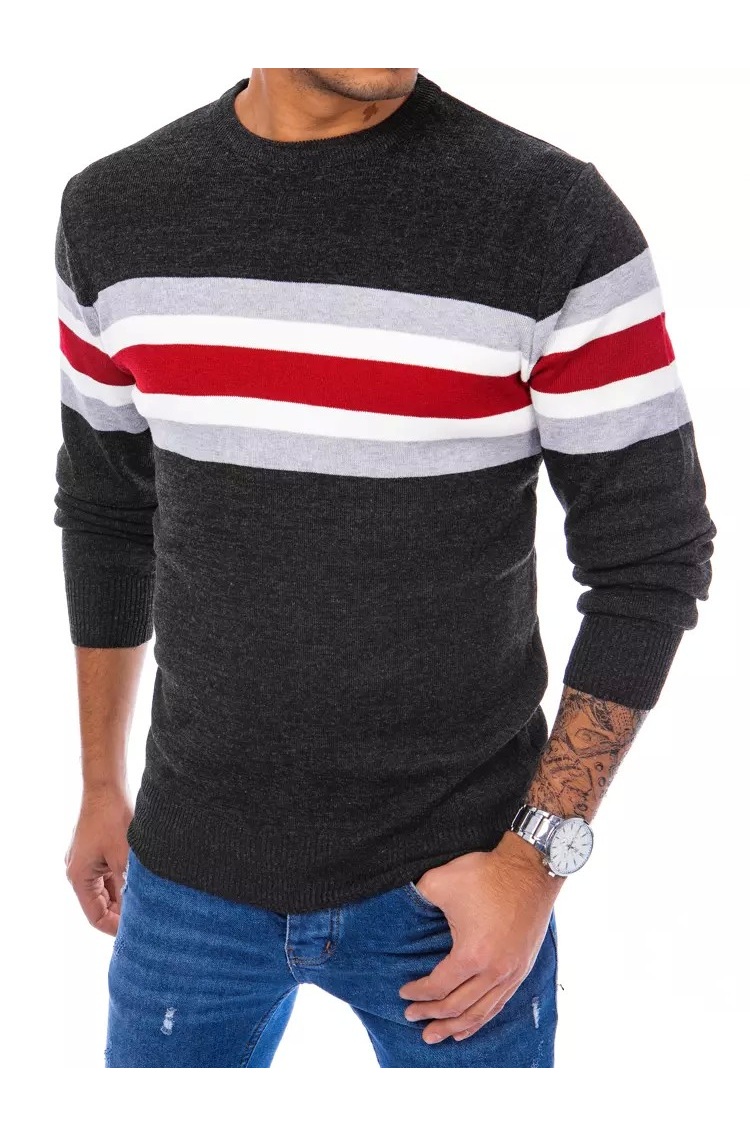 Vyriškas tamsiai pilkas megztinis Dstreet WX2074