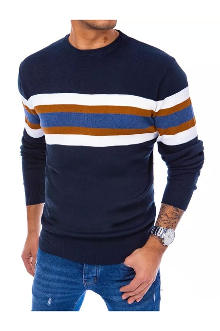 Dstreet WX2075 vyriškas tamsiai mėlynas megztinis