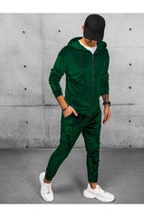 Vyriškas žalios spalvos veliūrinis sportinis kostiumas Dstreet AX0720