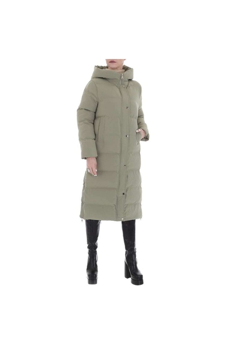 Alyvuogių spalvos moteriškas žieminis paltas KL-Z61-olive