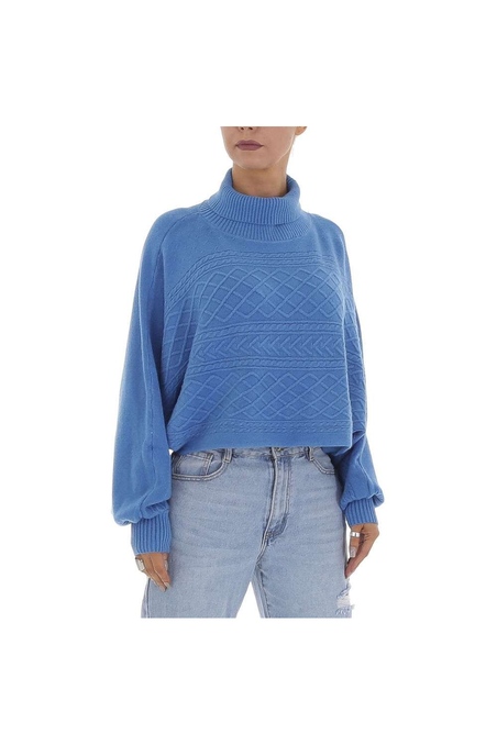 Mėlynas moteriškas megztinis KL-WMY-4043-blue