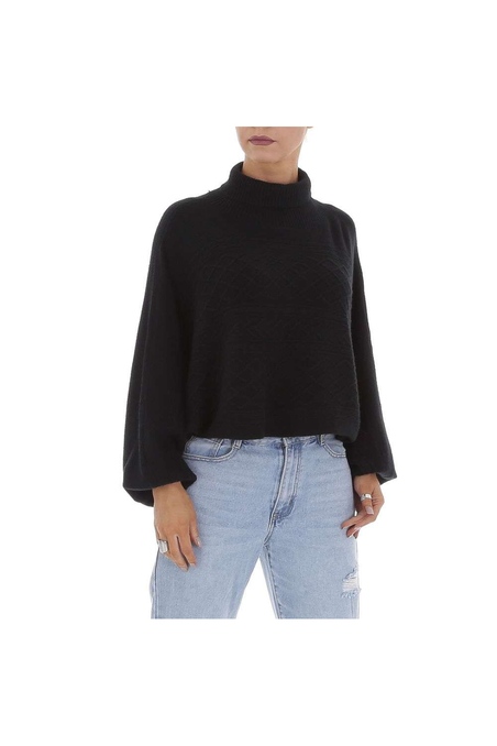 Juodas moteriškas megztinis KL-WMY-4043-black