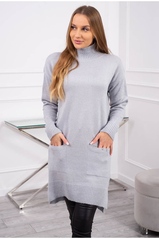 Pilkas megztinis su kišenėmis KES-23780-2019-52