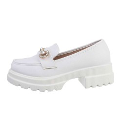 Balti moteriški platforminiai batai CH833-white