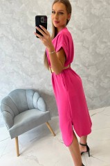 Rožinė suknelė su diržu KES-24000-5904
