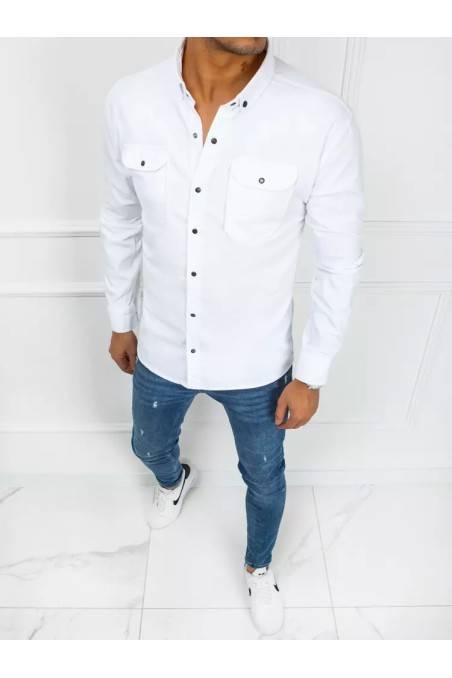Vyriški elegantiški balti marškiniai Dstreet DX2375