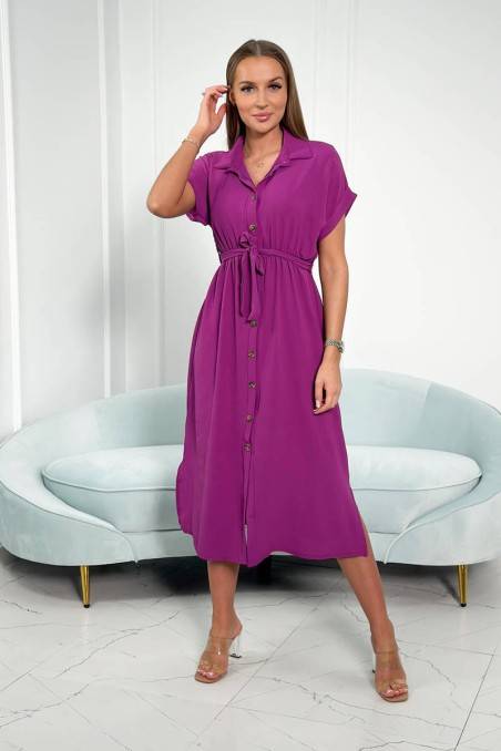 Tamsiai violetinė suknelė su sagutėm KES-24216-59570