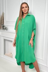 Žalia suknelė trumpom rankovėm KES-24261-53076