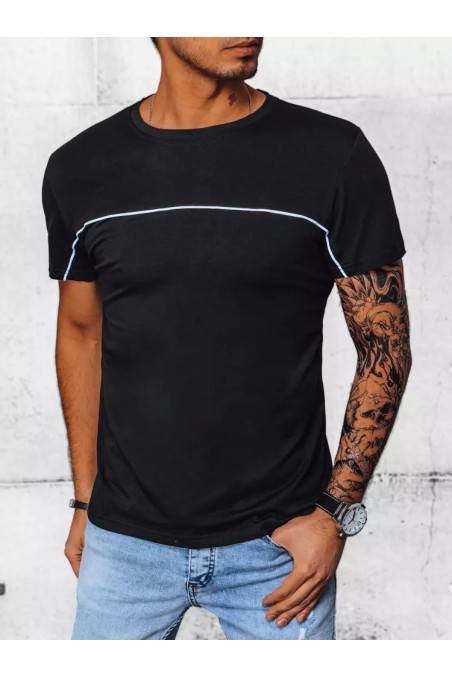 Paprasti juodi vyriški marškinėliai Dstreet RX5028