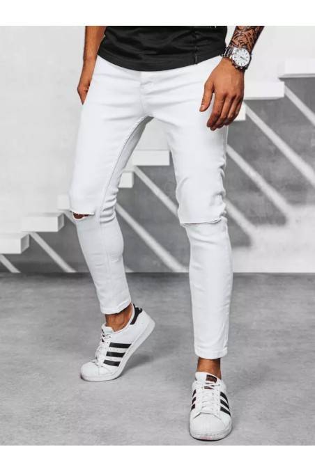 Vyriški džinsiniai džinsai, balti Dstreet UX3922