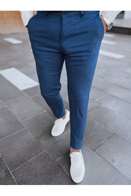 Vyriškos silkės spalvos chino kelnės tamsiai mėlynos Dstreet UX3979