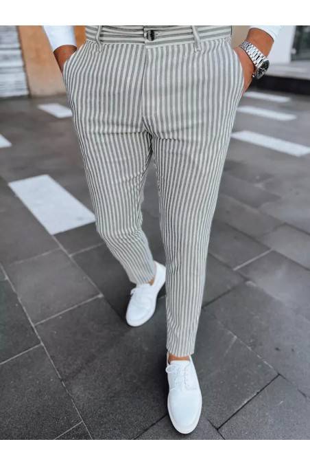 Vyriškos šviesiai pilkos dryžuotos chino kelnės Dstreet UX3984