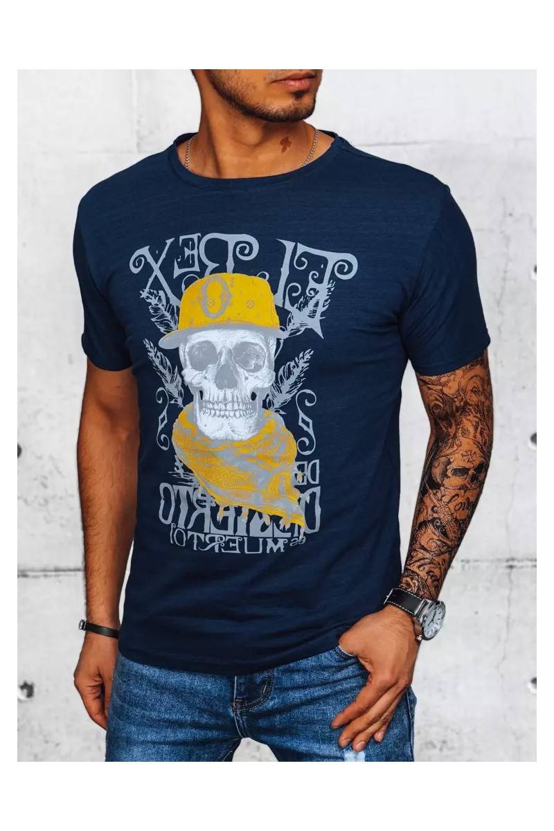 Vyriški marškinėliai su tamsiai mėlynu raštu Dstreet RX5093