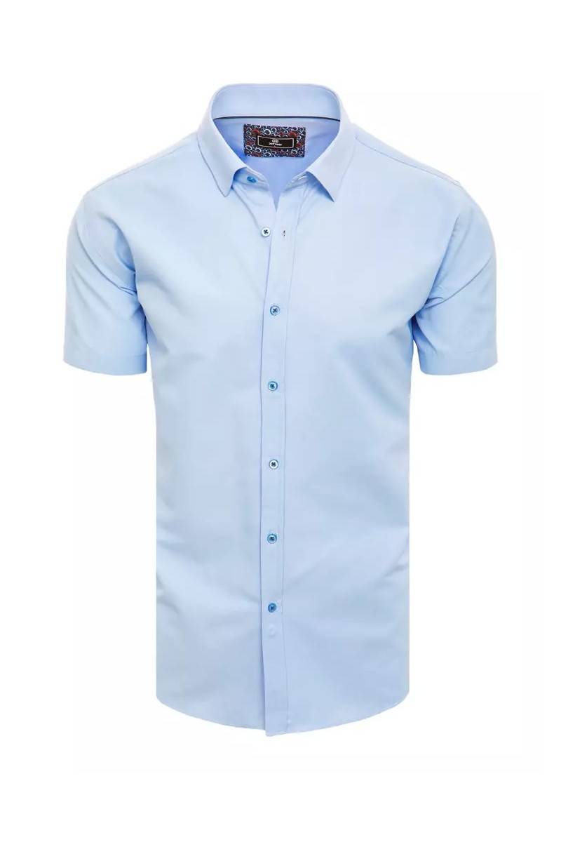 Šviesiai mėlyni Dstreet vyriški marškinėliai trumpomis rankovėmis KX0987