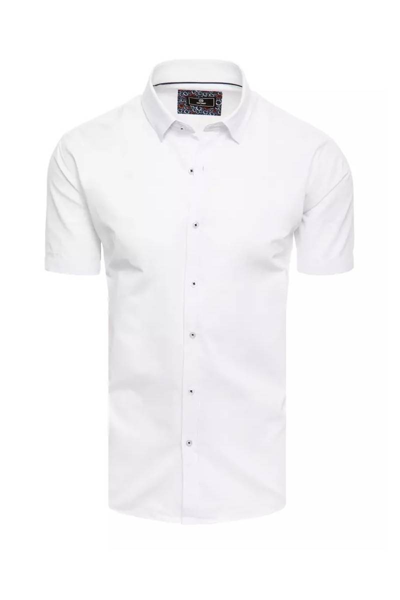 Vyriški marškiniai trumpomis rankovėmis balti Dstreet KX0988