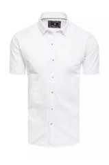 Vyriški marškiniai trumpomis rankovėmis balti Dstreet KX0988