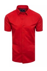 Vyriški raudoni marškiniai trumpomis rankovėmis Dstreet KX0989