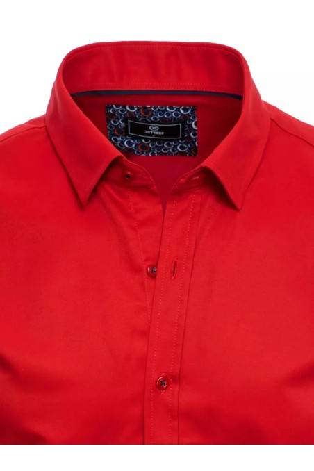 Vyriški raudoni marškiniai trumpomis rankovėmis Dstreet KX0989