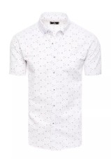 Vyriški marškiniai trumpomis rankovėmis balti Dstreet KX1007