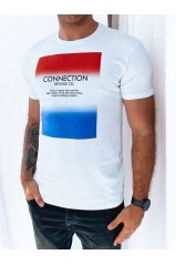 Balti vyriški marškinėliai su raštu Dstreet RX5049