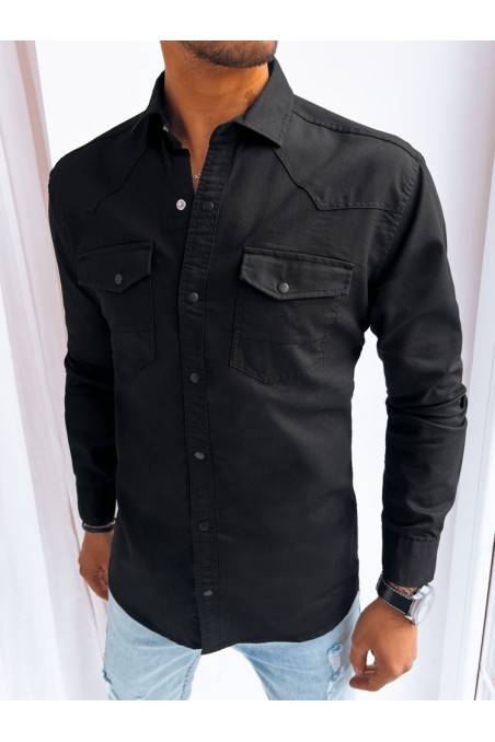Vyriški juodi džinsiniai marškiniai Dstreet DX2474
