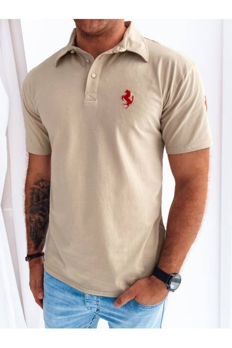 Smėlio spalvos vyriški polo marškinėliai Dstreet PX0585