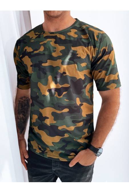 Dstreet RX5255 vyriški chaki spalvos marškinėliai