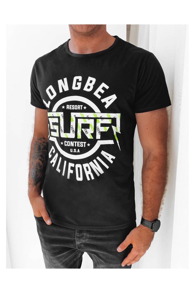 Juodi vyriški marškinėliai su raštu Dstreet RX5259