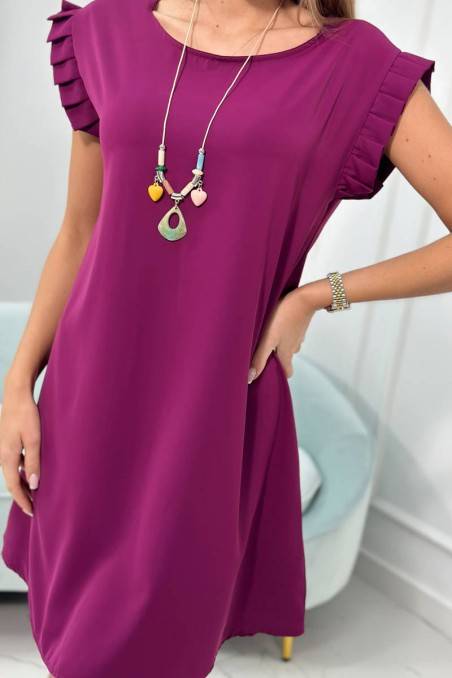 Tamsiai violetinė suknelė be rankovių KES-24810-30513