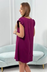 Tamsiai violetinė suknelė be rankovių KES-24810-30513