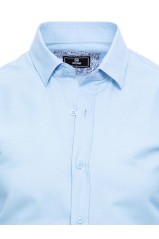 Dstreet DX2481 vyriški elegantiški mėlyni marškiniai