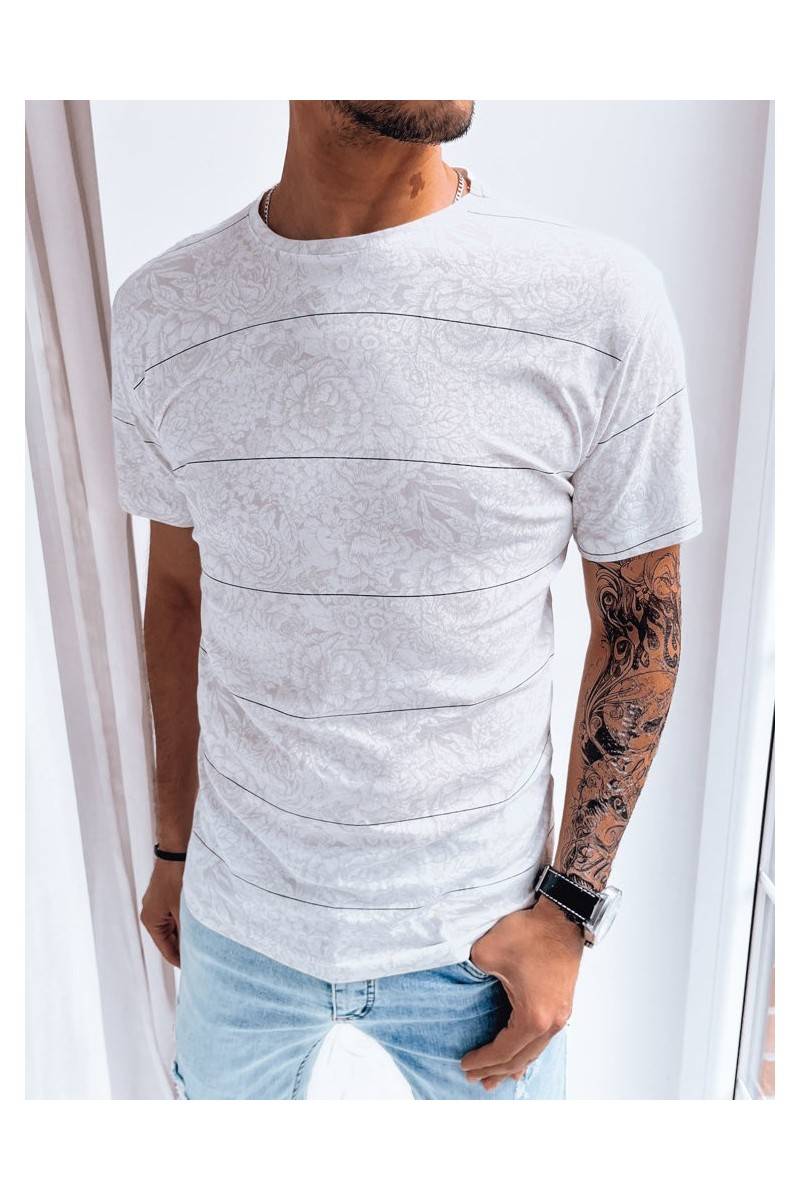 Vyriški marškinėliai su šviesiai pilku raštu Dstreet RX5140