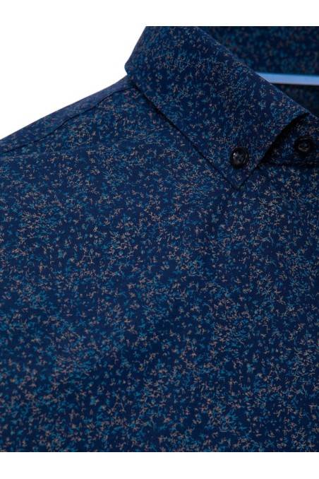 Vyriški marškiniai trumpomis rankovėmis tamsiai mėlyni Dstreet KX1019