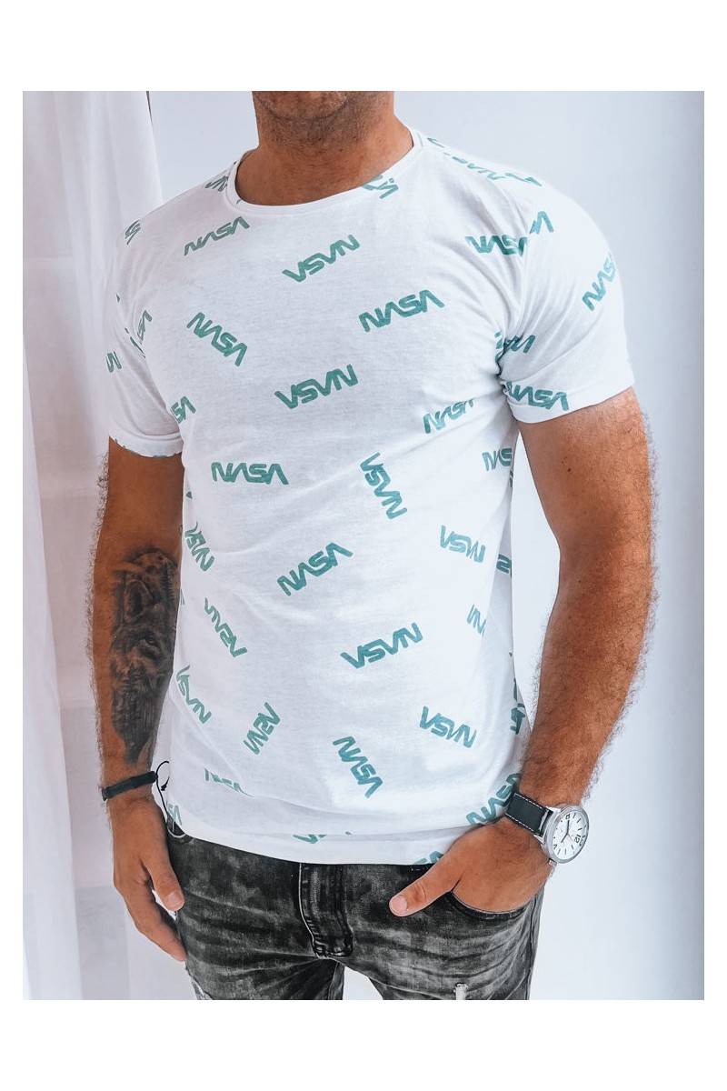 Balti vyriški marškinėliai su raštu Dstreet RX5268