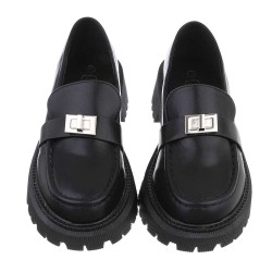 Juodi platforminiai batai moterims NN302-black